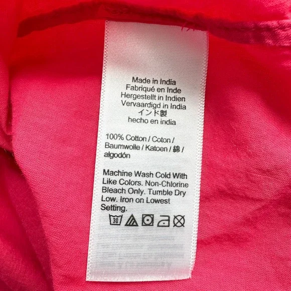 J Crew Cotton Voile Relaxed Button Up Shirt Hot Pink XS - Picture 8 of 9